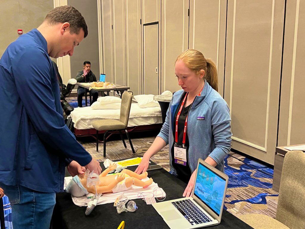 <a href="/StJoesEM/">St. Joseph’s EM</a> faculty at #AAEM23 with <a href="/GaumardInFocus/">Gaumard Scientific</a> and <a href="/NorthwellHealth/">Northwell Health</a> neonatologist, Dr. Courtney Briggs-Steinberg puttin’ on a Neonatal Resuscitation workshop. Squad always reppin’ and collaborating. What a crew! #Simulation #emergencymedicine