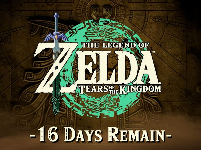 Zelda_Countdown's tweet photo. 16 days until the release of The Legend of Zelda: Tears of the Kingdom! https://t.co/IvuoLg6F0d