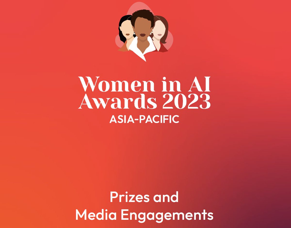women_in_ai's tweet photo. This year we have added more fantastic and valuable list of additional prizes and media engagements for WAI Awards 2023 APAC winners and runners-up!!!🤩📷

Visit➡️ https://t.co/lBtWQwExhw https://t.co/WfKDnvkaoy
