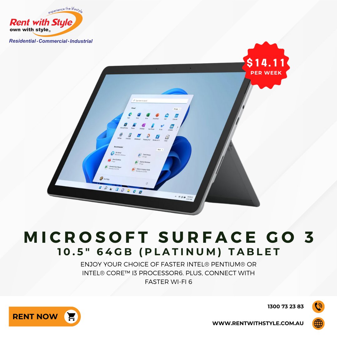 _rentwithstyle's tweet photo. For further information, visit our website, link in our bio, or contact us at 1300 73 23 83

#rentwithstyle #rentalappliances #leasingproducts #Microsoft #microsoftlife #Microsofttablet #microsofttablet #MicrosoftSurface #microsoftsurface #microsoftsurfacego #microsoftsurfacego3 https://t.co/mNCECt96KQ