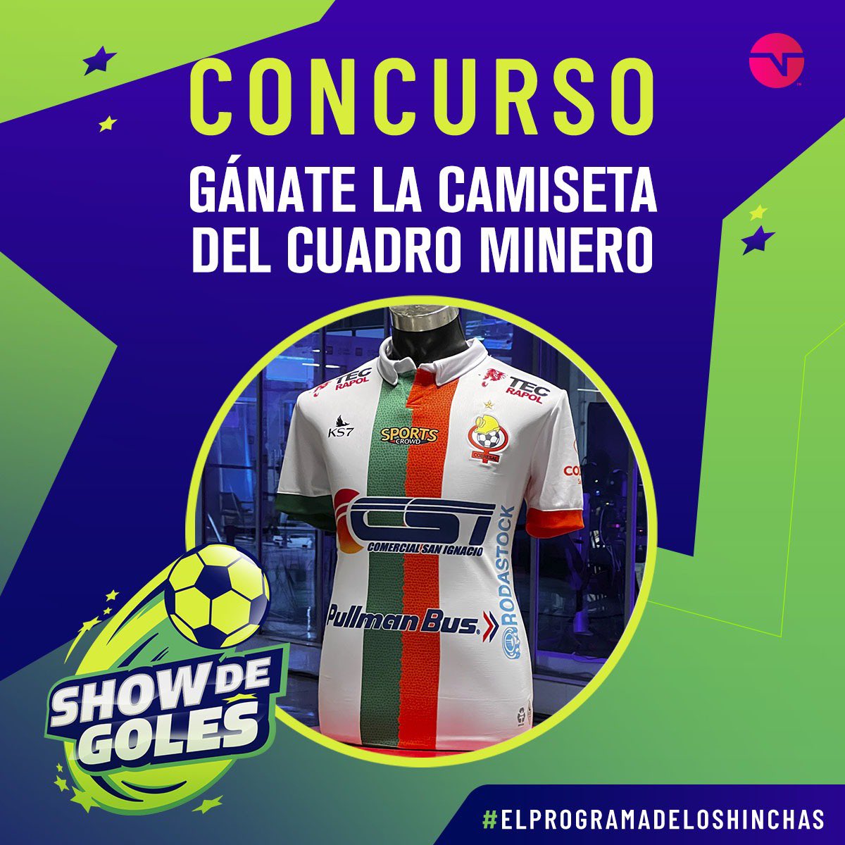 Gánate la camiseta de Cobresal👀⚽️😎

1. Sigue nuestra cuenta <a href="/showdegoles/">daniel fuenzalida</a> 
2. Cuéntanos por qué mereces ganarte la camiseta de <a href="/ClubDepCobresal/">Club de Deportes Cobresal</a> 
3. Etiqueta a 3 amigos
4. No olvides usar el #ElProgramadelosHinchas
Y listo✅
