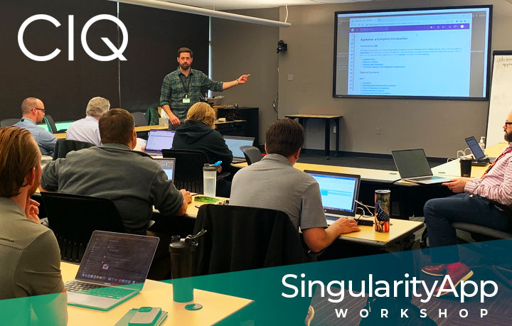 CIQ (@ctrliq) on Twitter photo Our very own Dave Godlove putting on a clinic! Here's a quick snap of our recent onsite training of <a href="/SingularityApp/">Apptainer (formerly Singularity)</a> with a CIQ customer. Awesome job Dave!!
If you're looking for Rocky Linux support, visit CIQ.co!
#ciq #rockylinux #singularityapp #linuxsupport Our very own Dave Godlove putting on a clinic! Here's a quick snap of our recent onsite training of <a href="/SingularityApp/">Apptainer (formerly Singularity)</a> with a CIQ customer. Awesome job Dave!!
If you're looking for Rocky Linux support, visit CIQ.co!
#ciq #rockylinux #singularityapp #linuxsupport