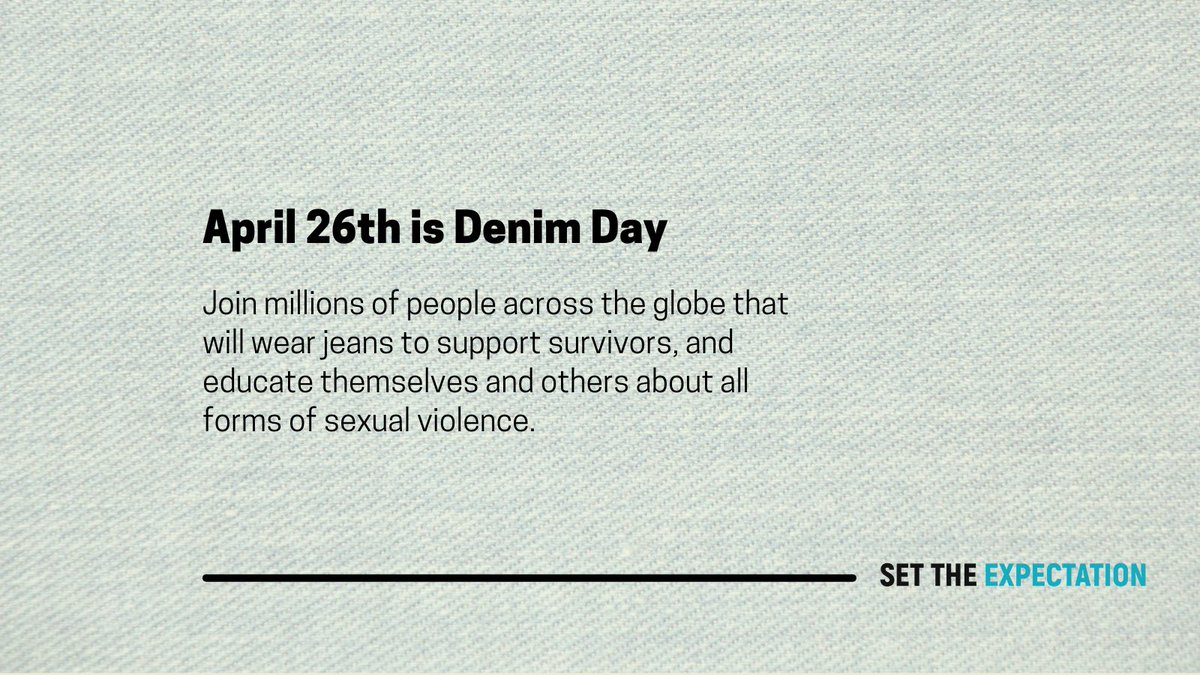 Stand in solidarity with survivors tomorrow for #DenimDay. 

An important PSA that clothing ≠ consent. If you want to learn more about our work for #saam visit our website. 

Want to support us? We’re fundraising all month to finance our annual programs.