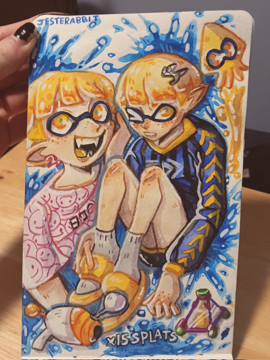 Marshy9999's tweet photo. Splatoon 3 Watercolour Doodle ☆ #Splatoon3 https://t.co/T5BpIYxBxu