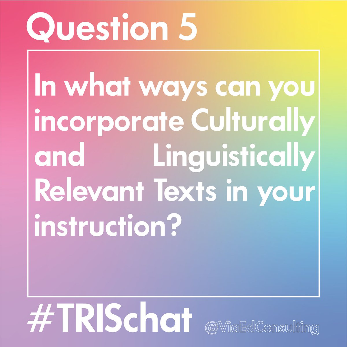Q5 In what ways can you incorporate Culturally and Linguistically Relevant Texts in your instruction? 🚨Answer this question by April 26 at 7PM CST for a chance to win FREE book from @BooksDelSur! 🚨 #TRISchat