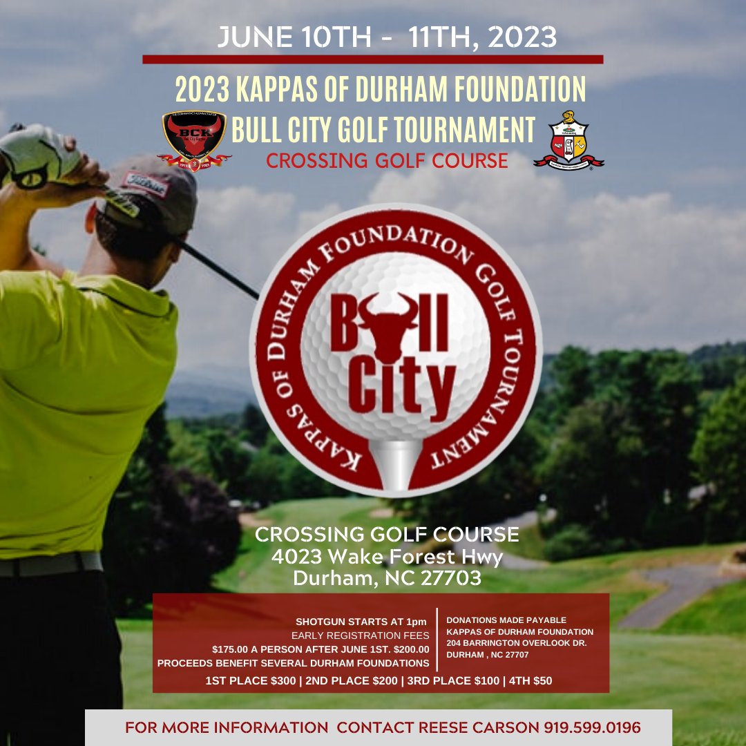BullCityKappas's tweet photo. @smithlaw Join us for the BullCity Golf Classic. Email us @durhamkappa@gmail.com for details. #Golftournament #DurhamNC https://t.co/Z8AxYCIBrI