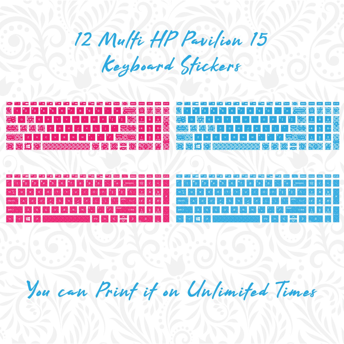 #keyboardstickers #laptopskin #hppavilion #hpkeyboardskin
HP Pavilion 15 keyboard Stickers set includes 12 different designs, each featuring a unique pattern and color scheme, allowing users to select best suits their style. 

For Purchasing Click Here…
etsy.com/DigiArtistStor…
