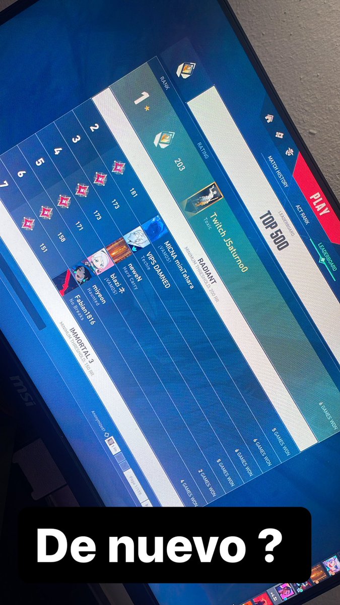 JSaturnoO's tweet image. El Primero en Llegar Top 1 radiant latam 😃🙃❤️