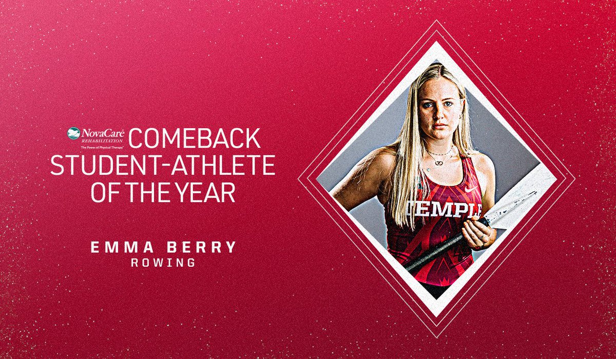 Temple Owls (@templeowls) on Twitter photo Our 2023 <a href="/novacare/">NovaCare</a> Comeback Student-Athletes of the Year!
<a href="/xach34gill/">Xach Gill</a> from <a href="/Temple_FB/">Temple Football</a>
Emma Berry from <a href="/TempleWRowing/">Temple W Rowing</a> Our 2023 <a href="/novacare/">NovaCare</a> Comeback Student-Athletes of the Year!
<a href="/xach34gill/">Xach Gill</a> from <a href="/Temple_FB/">Temple Football</a>
Emma Berry from <a href="/TempleWRowing/">Temple W Rowing</a>