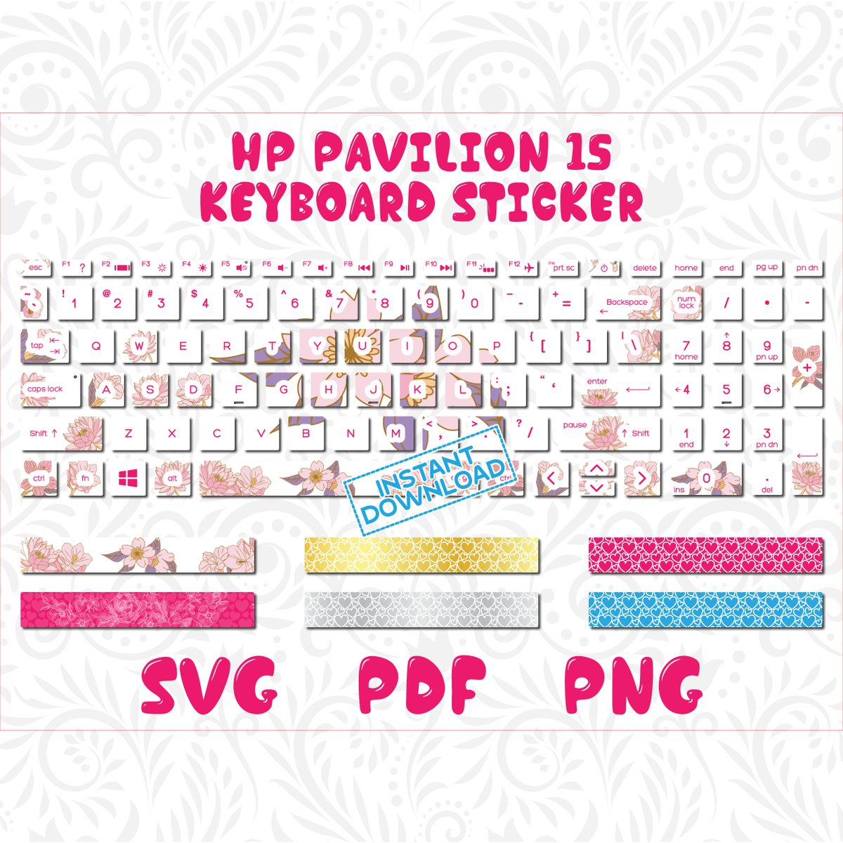 DigiArtistStore's tweet image. #keyboardstickers #laptopskin #hppavilion #hpkeyboardskin
HP Pavilion 15 keyboard Stickers set includes 12 different designs, each featuring a unique pattern and color scheme, allowing users to select best suits their style. 

For Purchasing Click Here…
etsy.com/DigiArtistStor…