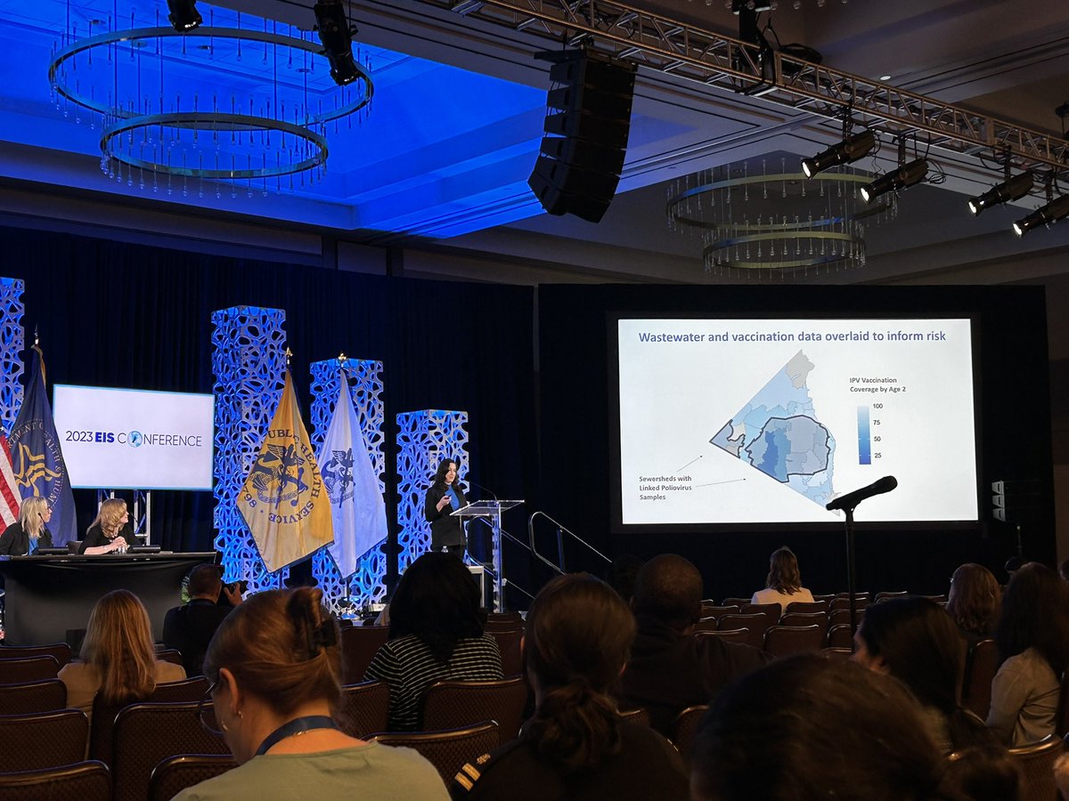 MariaGQ_epi's tweet photo. Got to hear about how wastewater and vaccination data were leveraged to control the recent polio outbreak in NYC 💉Great day at the EIS conference! #CDCEIS23 https://t.co/vCtmuI1XAC