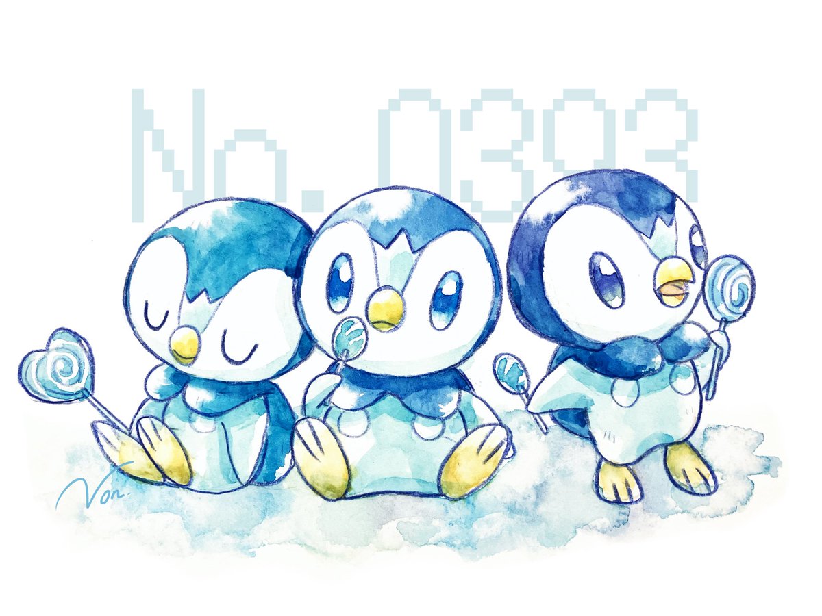 ポッチャマ 「ポチャ #世界ペンギンの日 」|ノンシャン🌸春色ポケモンのイラスト