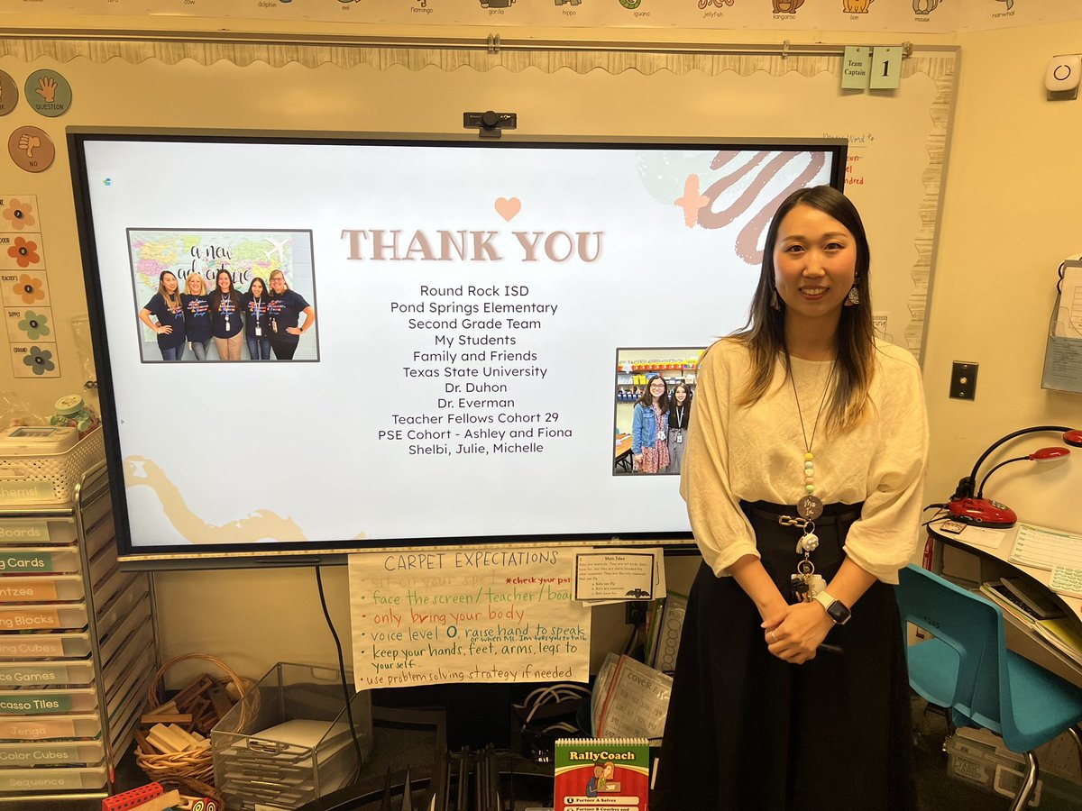 DuhonLaura's tweet photo. Congratulations @PondSpringsElem @RoundRockISD @txsttchrfellows Fiona, Ashley, Sharon and Exchange Teacher, Shelbi, on absolutely amazing portfolio presentations filled with so much heart, reflection, and joy! https://t.co/d35DEf9APB