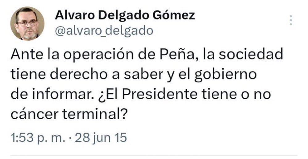 MaxKaiser75's tweet photo. Cuando eran oposición también creían, como nosotros hoy, que la transparencia y la claridad sobre la salud del titular del poder ejecutivo era un asunto de interés público, de seguridad nacional y de trascendencia constitucional https://t.co/is3FC6ri7O