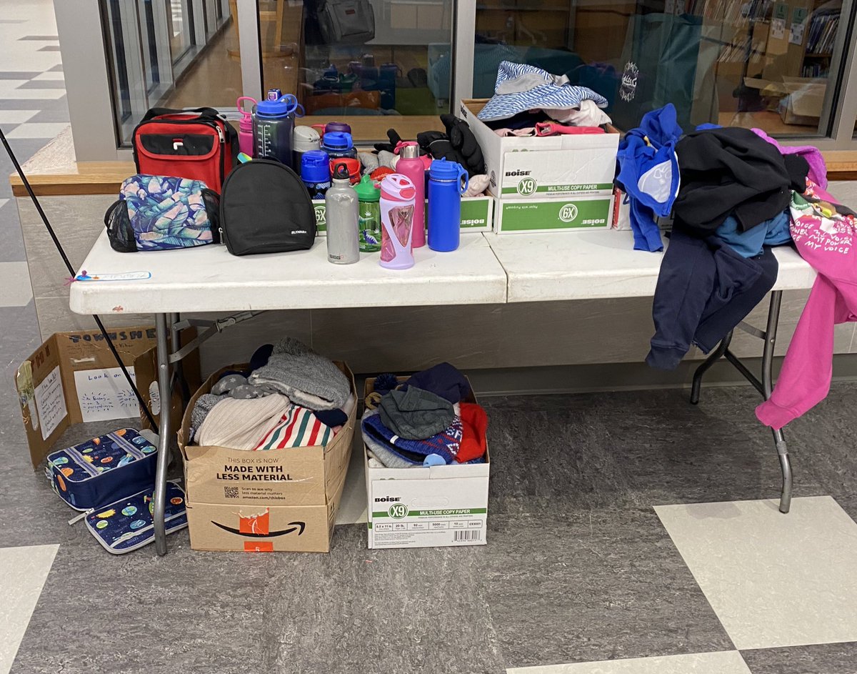 Lots of finds in our lost and found, please come take a look or have your child stop by!
