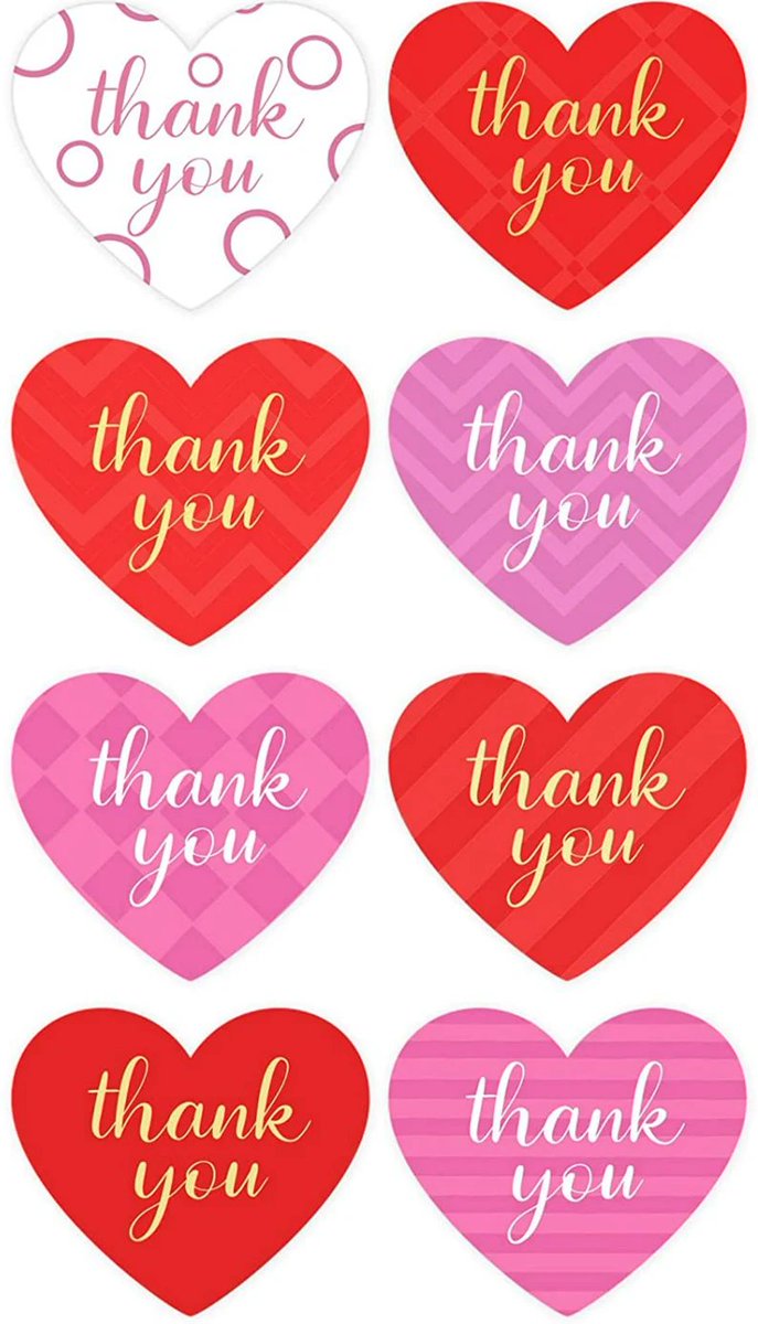 1.5' Heart Shaped Thank You Stickers, 8 Designs #DiMaxSupplies #destashyarnandsupplies #heartshapedthankyoustickers #eightdesigns #shopsupply #craftsupply #officesupply #businesssupply #shopsmallonline  etsy.me/3wHDe6I