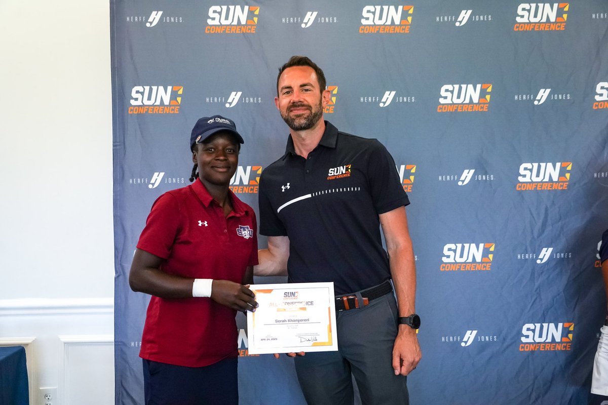 STUGolf_'s tweet photo. Congratulations to Serah Khanyereri and Samantha Cornelius on being named to the All-@SunConference Team! ⛳️🏆

#STUGolf // #GoBobcats https://t.co/ge4Om6mX7A