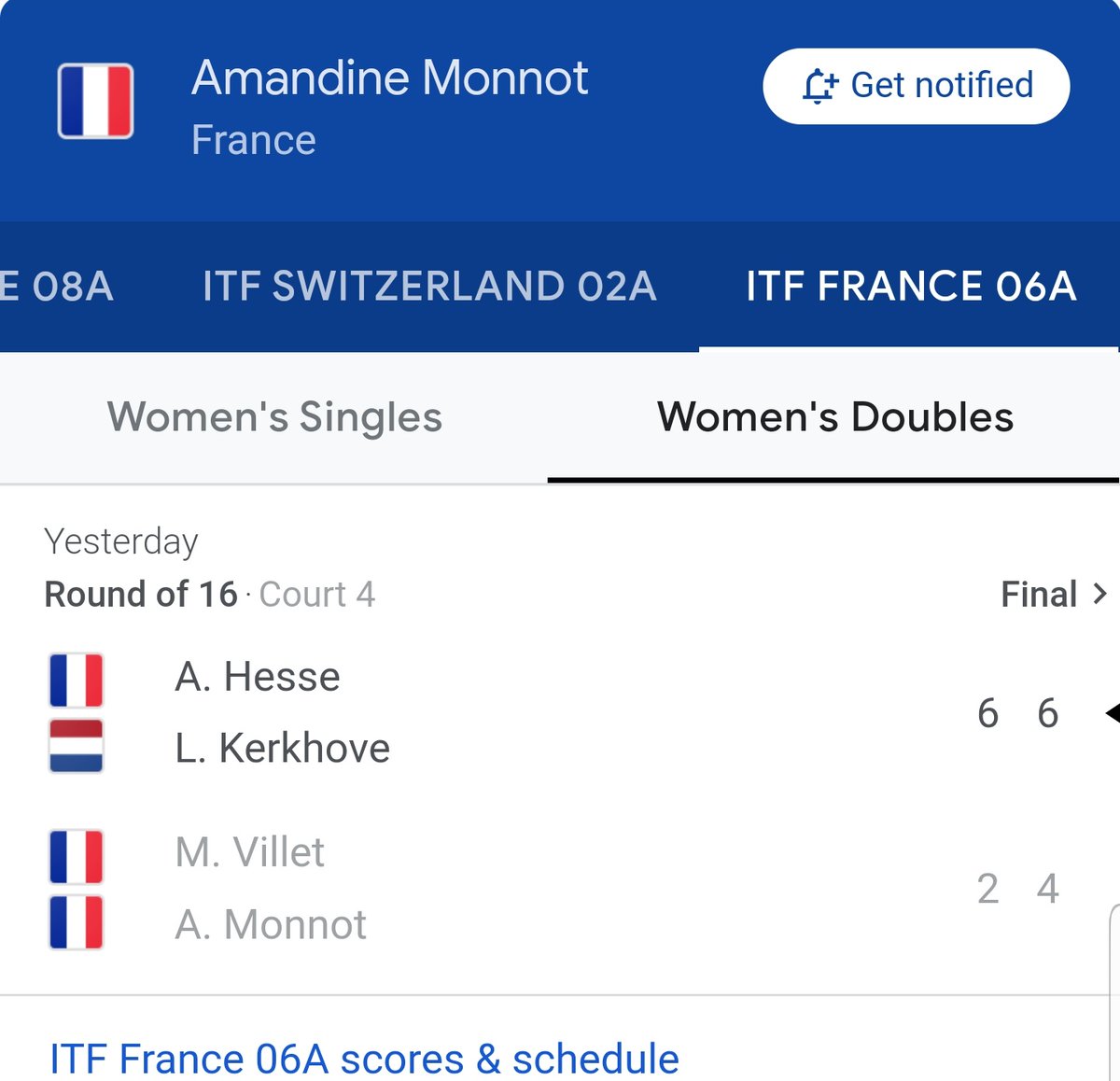 MrGMDelgado's tweet photo. Amandine #monnot Wr: 683 "beats" world number 198 #kerkhove
#monnot received a WILDCARD for the event in #calvi as she is french and they're playing in France, only to lose in the doubles. At any other given tournament #kerkhove would have crushed her. @worldtennis 🤔 https://t.co/ibqiGXLwLz