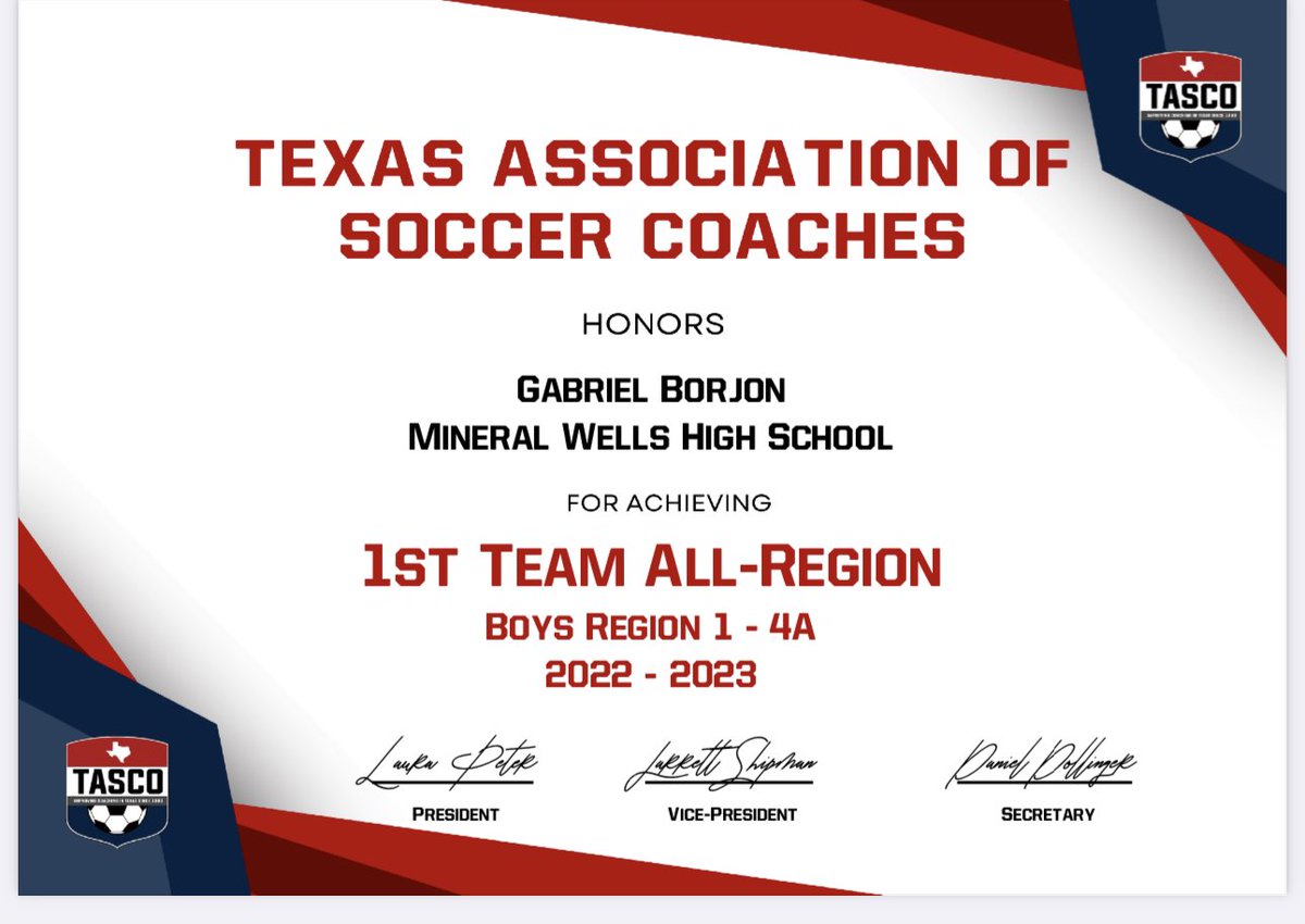 MWHS_SOCCER's tweet photo. Congrats Gabriel Borjon for being selected 1st Team All-Region Midfielder! https://t.co/6s0rfS6ZUs