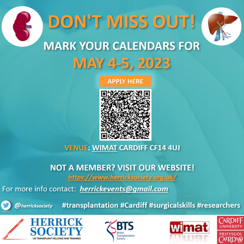 herricksociety's tweet photo. ⏰🫀Tick-tock, time's running out! Don't miss the chance to join the upcoming educational event! Free entry, amazing programme, exam-oriented discussions, and scenarios beyond the guidelines. Hurry, only a few places left! >> https://t.co/i5KBZrWBpC  @ASiTofficial
 @BTStransplant