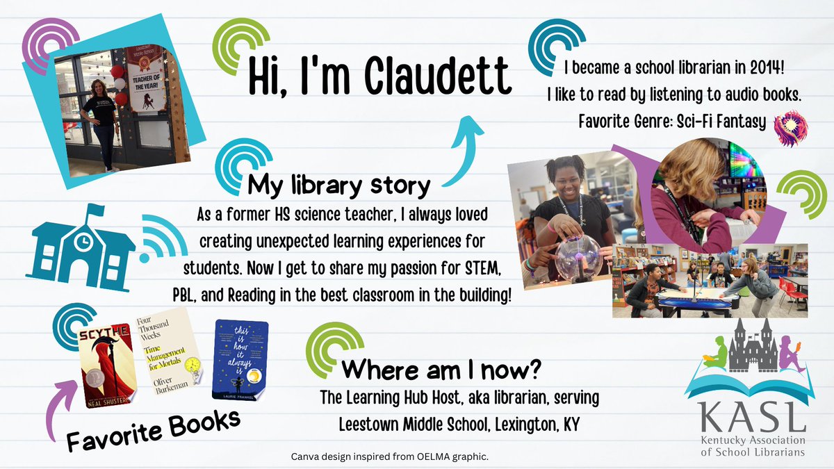 claudettedie's tweet photo. I am looking forward to sharing and learning with my Library Friends at the Summer Refresher! #KASLSR23 #KASLWINS https://t.co/JTjnIcpOYP