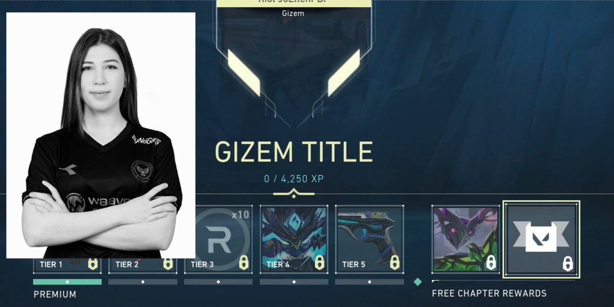 ValorantUpdated's tweet photo. Riot makes a very special Tribute in Valorant to deceased Pro Gizem “Luie” Harmankaya in the new Battlepass ❤️ https://t.co/BeEj7NbJq6
