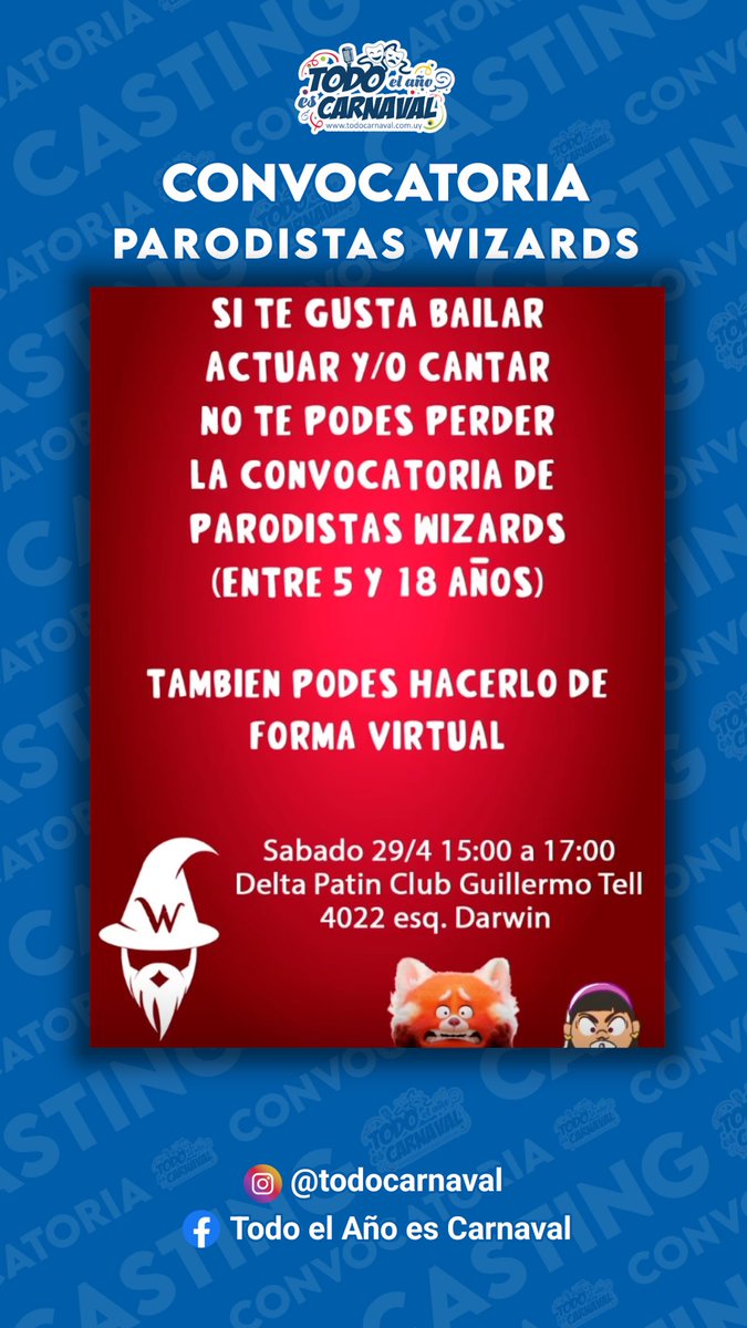 TelaesCarnaval's tweet photo. #ParodistasWizards @ParodistasW https://t.co/BvIEGw91kQ
