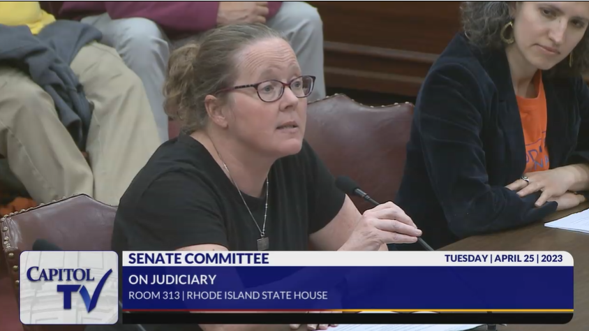 Devine009's tweet photo. Some compelling Senate Judiciary testimony on a number of gun bills. Gun proponents throwing out arguments that won't save lives. Arming teachers won't save lives. Get these bills to the floor so that a larger body can vote. #MomsDemandAction #RhodeIsland #SensibleGunLegislation https://t.co/pCd5G2VfEr