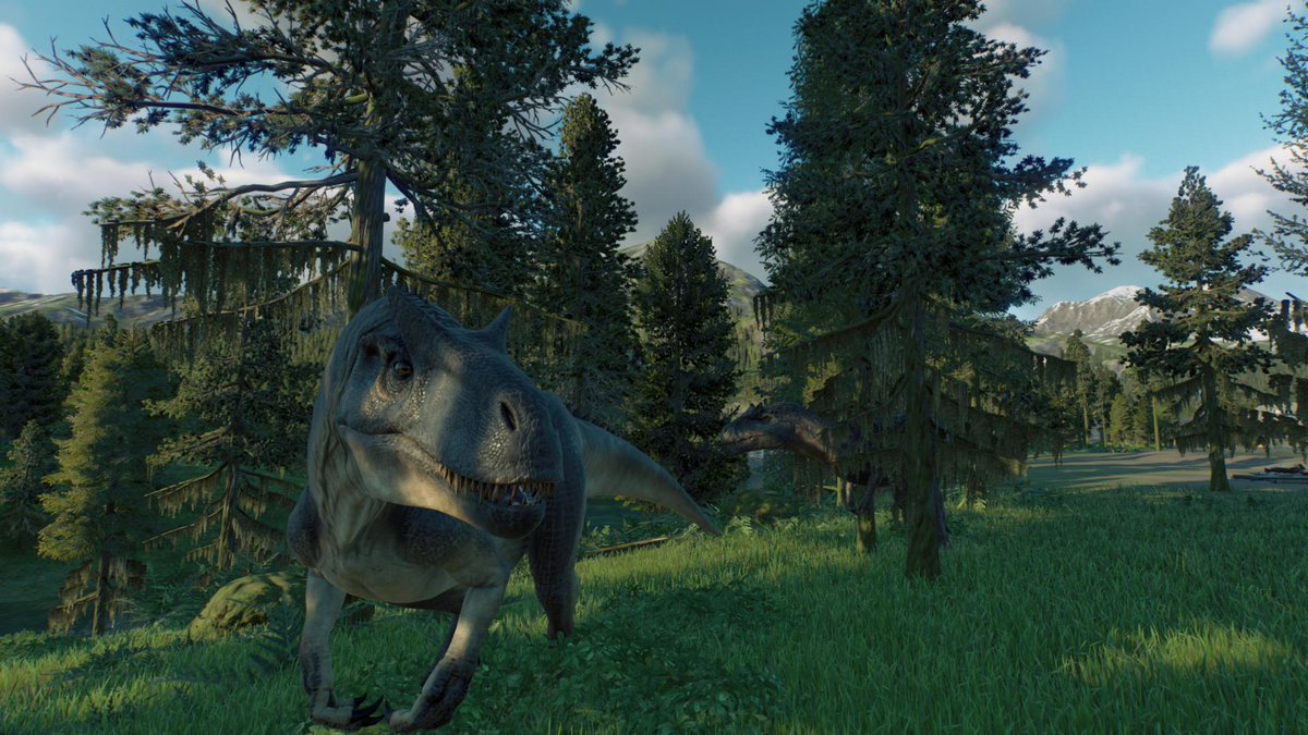 PhaelenD's tweet photo. The Female Allosaurus Is On The Right And Her Mate Is The Dominion One Right Behind Her #PS4share https://t.co/fCyMUgHG90