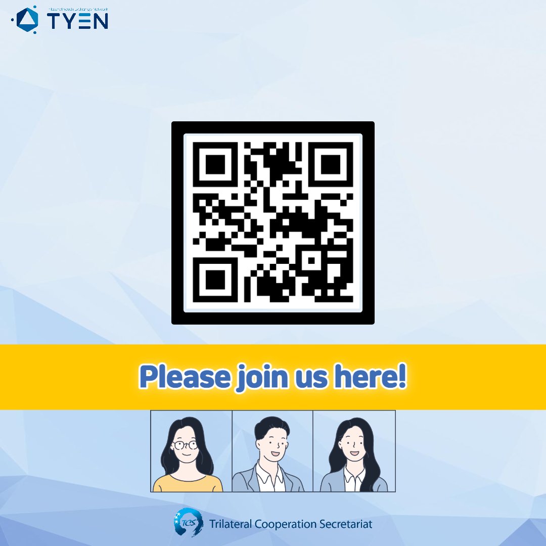 TCS_tweet's tweet photo. ✨📢 Register to Trilateral Youth Exchange Network (#TYEN) and get TCS gifts!
💡 TYEN is a platform that supports your endeavours in career, studies and beyond! Be part of the dynamic youth network and meet talented fellow youths from 🇨🇳🇯🇵🇰🇷 #CJKYouth #TCS #China #Japan #Korea https://t.co/eQx413xYoO