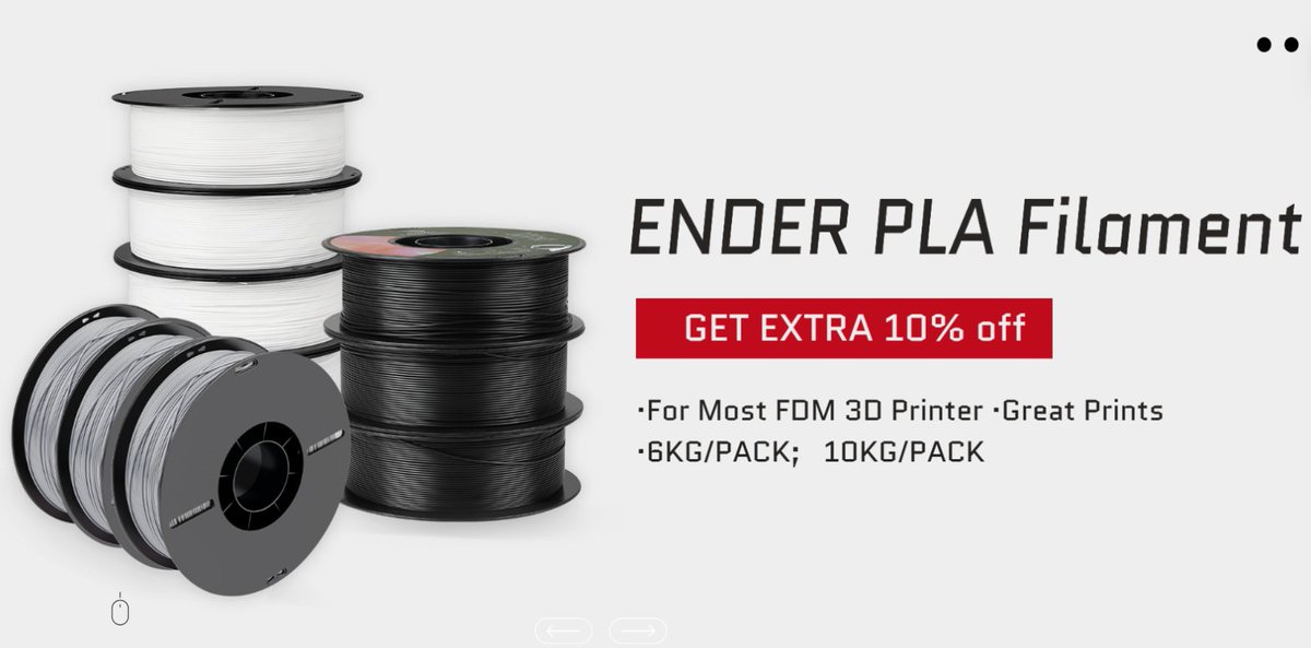 10% OFF for 6KG🤩 Stock up enough PLA filament for your workhorse!🆙 Basic colors Black, white, grey or mixed, choose your combo👇 creality3dofficial.com/products/upgra… #3dprinting #3dprint #filament #fdm #creality #ender #promotion #sale
