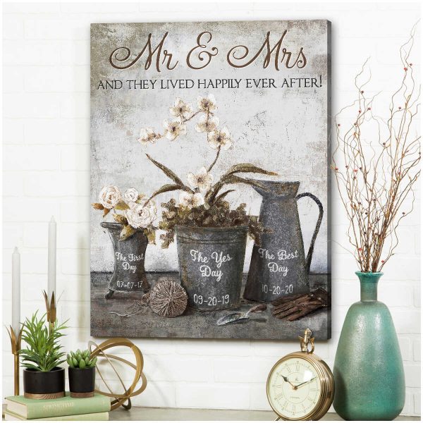 Looking for a personalized farmhouse decoration to add a touch of charm to your home? Check out our latest addition to the collection Personalized 'And They Lived Happily Ever After' canvas prints wall art decor!
#farmhousewallart #happilyeverafter #romanticgifts #homedecoration