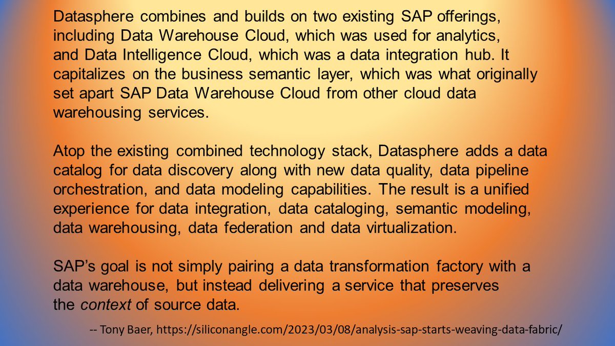 Data Mesh and Strategy Tech Stack Alignment with @SAP #DataSphere : 
linkedin.com/pulse/data-mes… by @v_vashishta
———
#SAPUnleash #Semantic #DataFabric #DataWarehouse #LakeHouse #DataManagement #DataIntegration #BigData #Analytics #MachineLearning #DataDemocratization #AI #DataScience