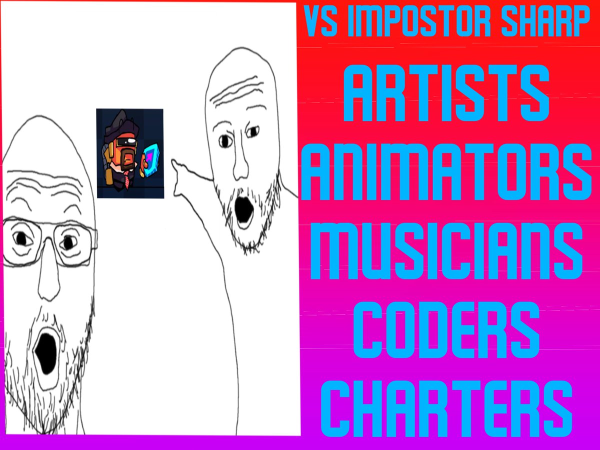 Sharpostor's tweet photo. PFFFFFFFFTTT ok so we may not be the only ones but hey weโll make the best mod we can right? DM this account or NinjaMonk#4959 on discord #FNFSharp #FNF @FunkinSharp @FNFNewsAnnounc1 @News_Funkin https://t.co/bYxErAEkYw
