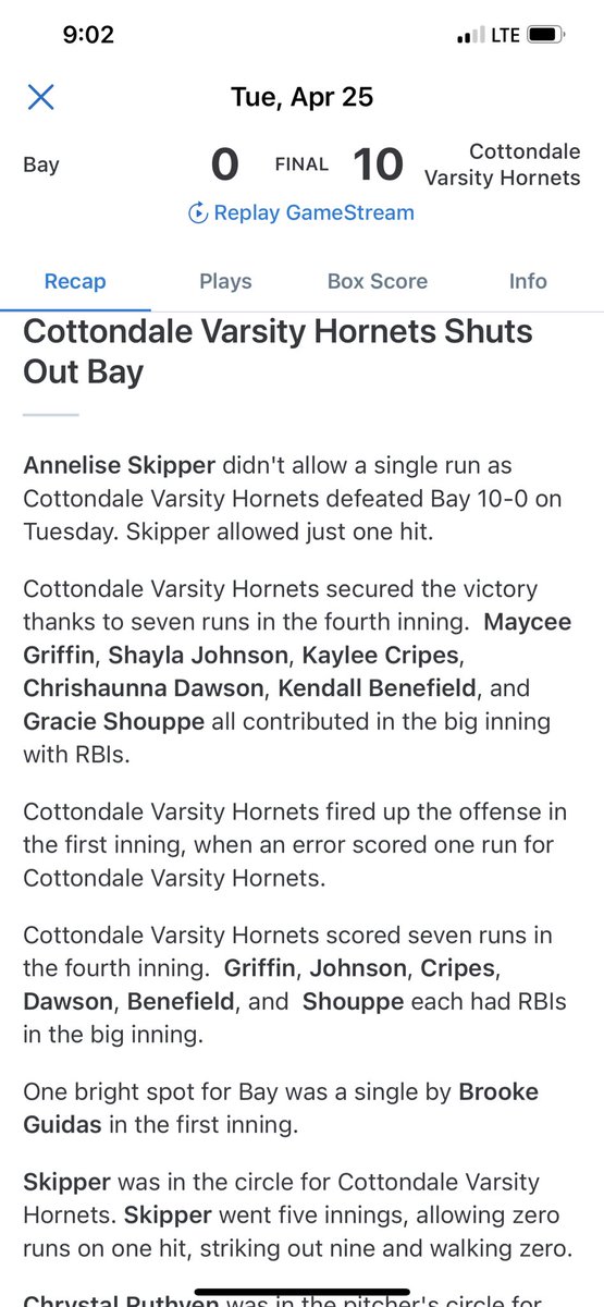 Last home game of the season, ended with a shutout only allowing 1 hit and 9 strikeouts!