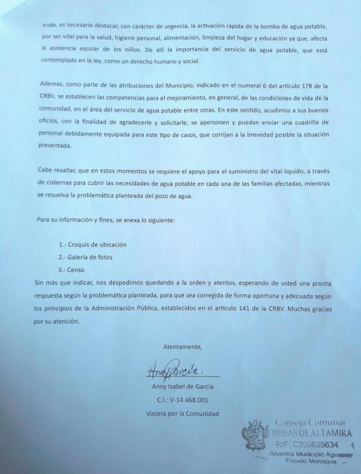 ASINSUOPETB's tweet photo. @ASINSUOPETB hace1LlamadoAl Gober @ErnestoLunaPsuv NoHay AGUAenAltamiraEdo-Monagas lasBombasEstánDañadas yAúnNo hayRespuestaXparte dl Alcal MunicipAguasay @cmaguasay NoSeEstanCumpliendoPrincipios AdministraciónPúblicaArt141CRBV recordándoleLasAtribuciones Indicado#6 dl Art178. https://t.co/tqrU6Nitfh