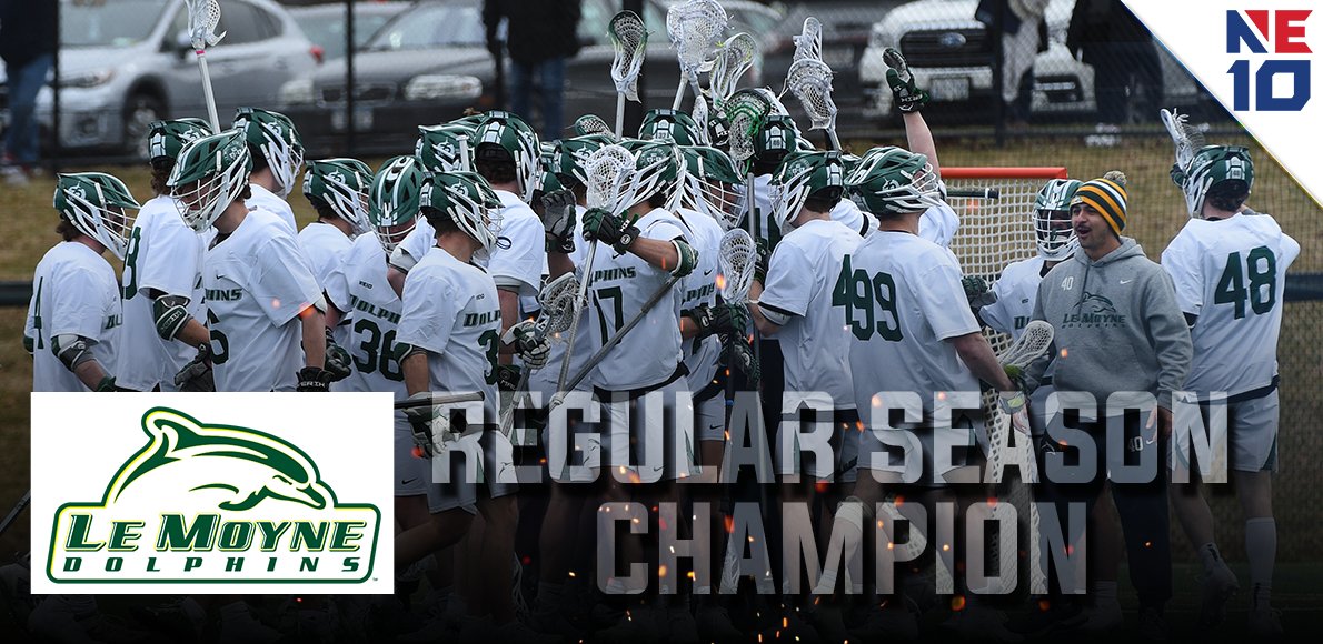 𝐑𝐄𝐆𝐔𝐋𝐀𝐑 𝐒𝐄𝐀𝐒𝐎𝐍 𝐂𝐇𝐀𝐌𝐏𝐈𝐎𝐍𝐒

Congrats to <a href="/LeMoyneDolphins/">Le Moyne Athletics</a> who finished NE10 play with a perfect 10-0 record to earn the regular season title! 🥍

#NE10EMBRACE #NCAAD2 #D2MLAX