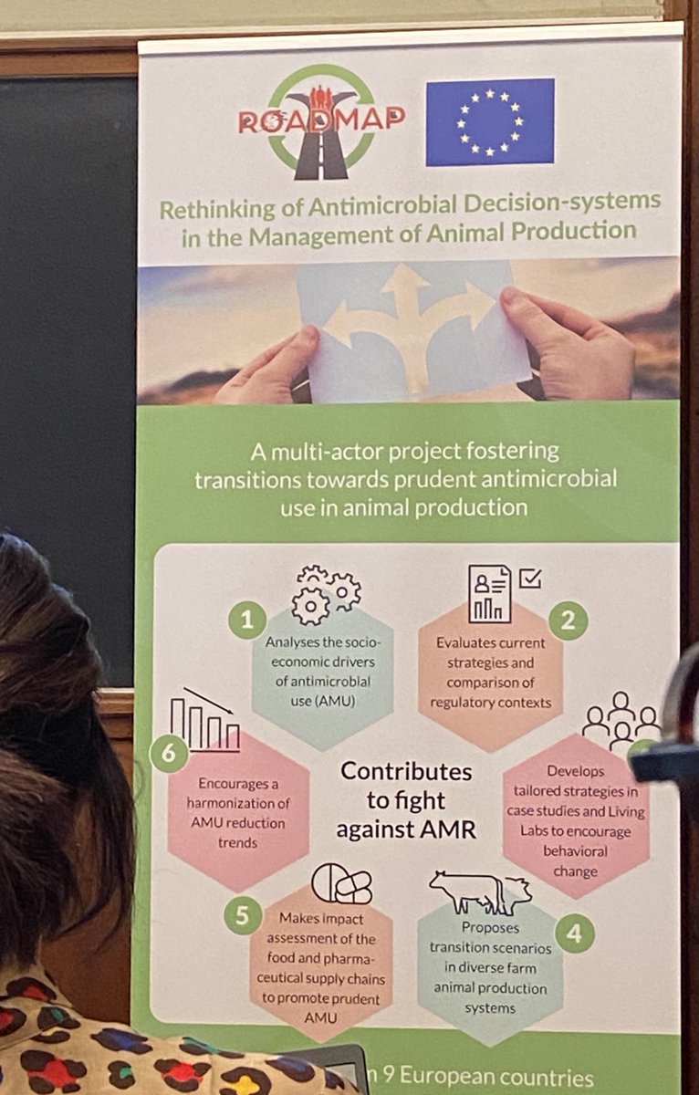 epruma1's tweet photo. Happy to be at the final event for Project ⁦@ROADMAP_H2020⁩ today!
Looking forward to hearing about their work on tailoring strategies for #ResponsibleUse of #antibiotics on pig, poultry, dairy &amp; beef farms.🐖🐓🐄 https://t.co/sAn1XDV8RN