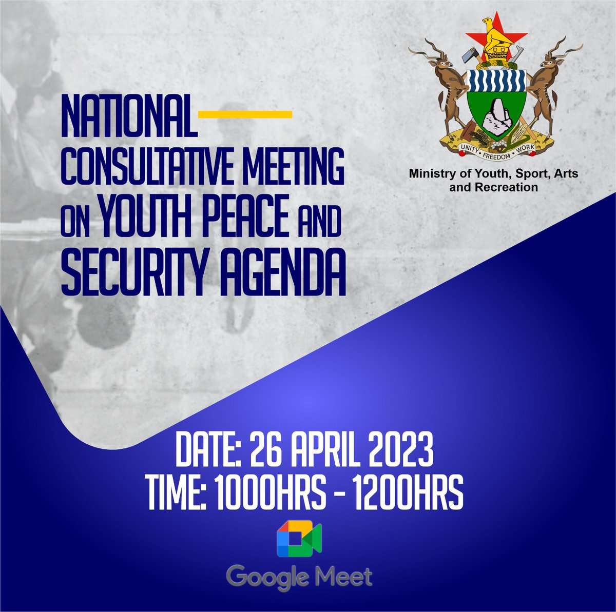 ZimYPSNAP's tweet photo. 📢 We are kicking off a series of #ZIMYPSNAP🇿🇼 Development #Dialogues Today Online Dialogue Series #1 kicks off on Engaging, Discussing &amp;Amplifying the  #Youth, #Peace &amp; #Security Agenda in #Zimbabwe Join on https://t.co/XUCpRXhoVY
🗓 26 April  2023
⏰ 10:00 Zim time
#Youth4Peace https://t.co/LMvEUZKnGg