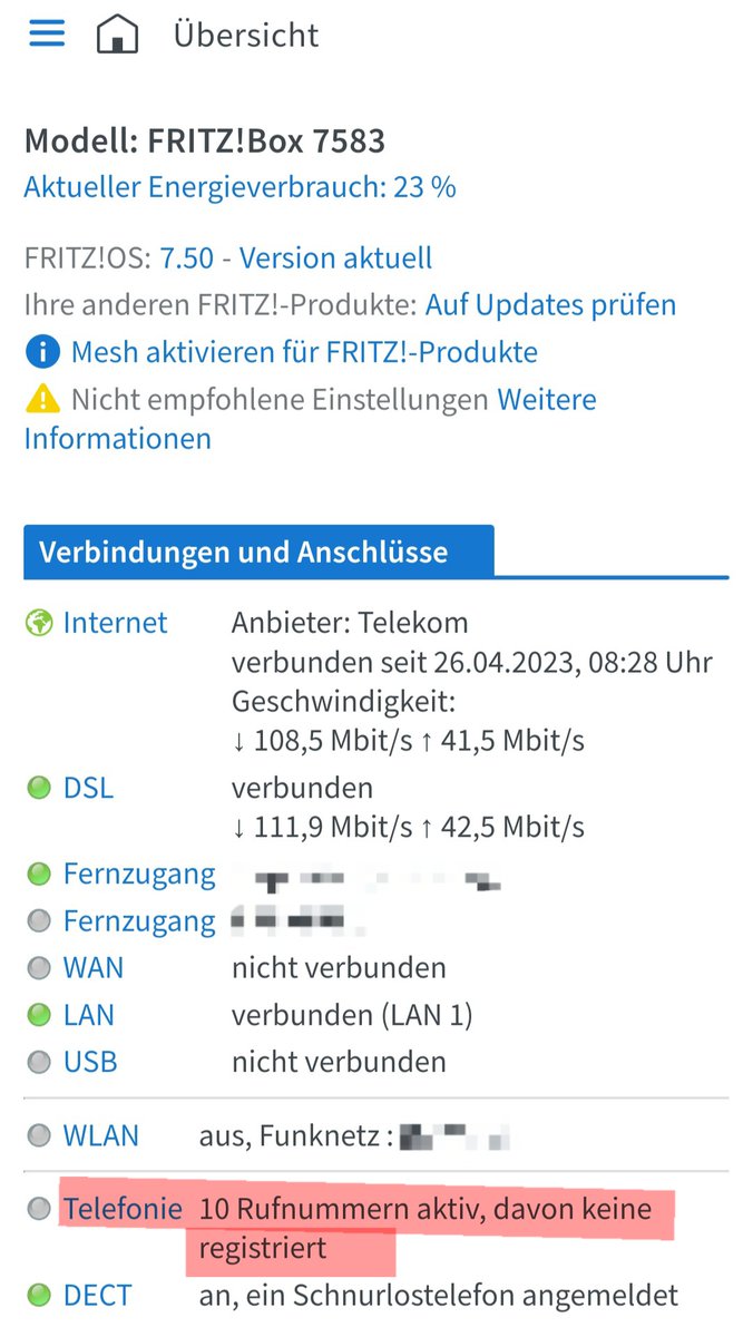 wusel's tweet image. Hey, @AVM_DE, was&apos;n da schiefgelaufen? Nachdem endlich für 6660 verfügbar, erstmal die 7583 auf #FritzOS 7.50 gebracht: keine Zusendung der 7.29-Konfiguration und SIP komplett tot :-(