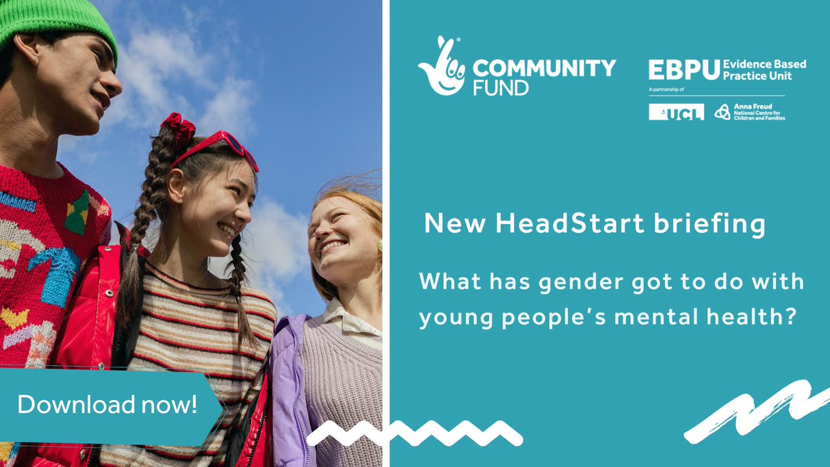 EBPUnit's tweet photo. New #HeadStartLearning briefing: what has gender got to do with young people’s mental health? We investigated differences in wellbeing, mental health difficulties, perceived stress and perceived support by gender identity. Read the findings: https://t.co/ZfFizfxLlX @TNLComFund https://t.co/MHyjJRZlsM