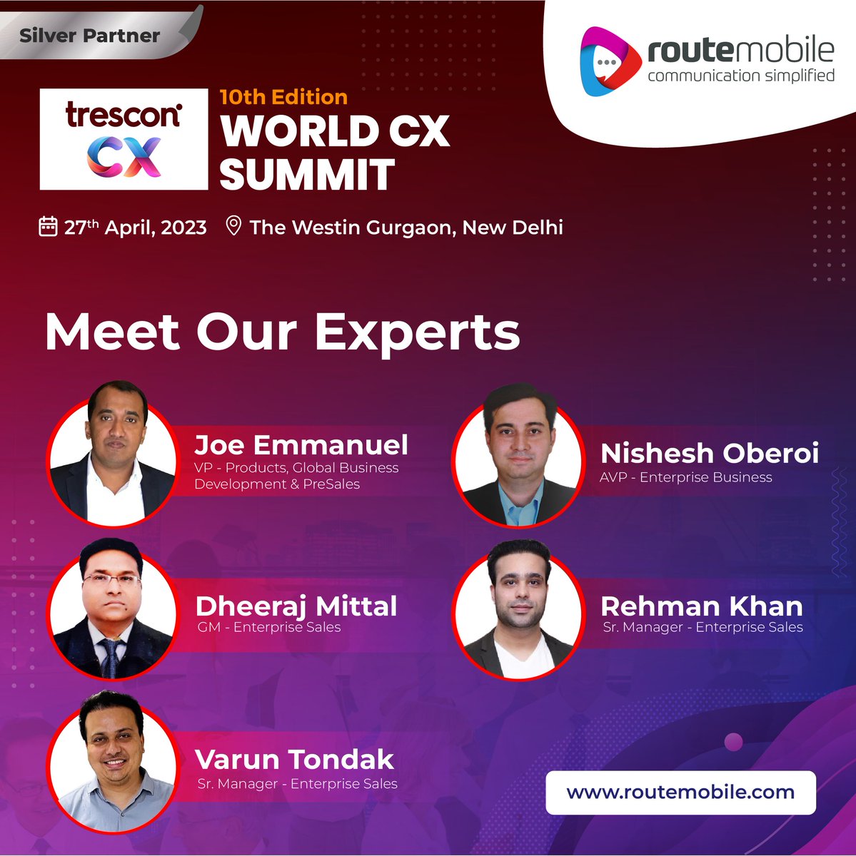 routemobile's tweet photo. Discover how #digitaltransformation is revolutionizing the #customerexperience at the World CX Summit 2023. Join our experts now!
π
27th April 2023
πͺ Booth - B2
π @WestinGurgaonND
#TresconCX #WCXSDelhi #IndustryEvent #RouteMobile #RouteItRight @TresconGlobal https://t.co/FiYFOgNQOU