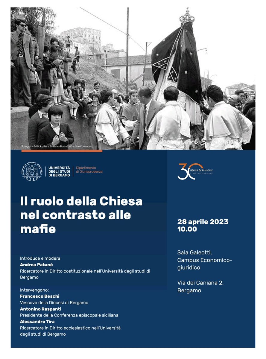 DiocesiAcireale's tweet photo. @UniBergamo
𝗜𝗟 𝗥𝗨𝗢𝗟𝗢 𝗗𝗘𝗟𝗟𝗔 𝗖𝗛𝗜𝗘𝗦𝗔 𝗡𝗘𝗟 𝗖𝗢𝗡𝗧𝗥𝗔𝗦𝗧𝗢 𝗔𝗟𝗟𝗘 𝗠𝗔𝗙𝗜𝗘
Venerdì 28 aprile - ore 10
Interviene il vescovo @raspanti 
Modera @andreapatane https://t.co/OgV6nkLwpG
