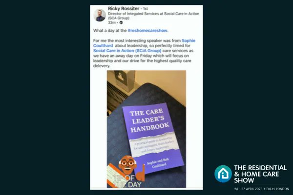 judgementindex's tweet photo. Still debating what sessions to attend at @HealthPlusCare @ResHomeCareShow ?
Maybe this review from last year will help! 
See Sophie TODAY at 2pm in the Keynote Theatre.
Leadership Strategies To Create Great Culture.
Make sure you're there!
#HealthPlusCare #ResHomeCareShow https://t.co/EgKRsOqU5L