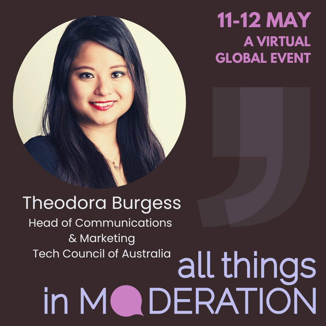 venessapaech's tweet photo. What should institutional support for moderators look like? Theodora Burgess (@techcouncil_aus, former @Reddit ) @vargasl  (@WeAreNew_Public ) Nicolle White (@ABCaustralia) &amp;  @JenniferBeckett explore this vital qu at All Things In Moderation 11-12 May https://t.co/ggewlEfFRy https://t.co/xG2Ou6xyTO