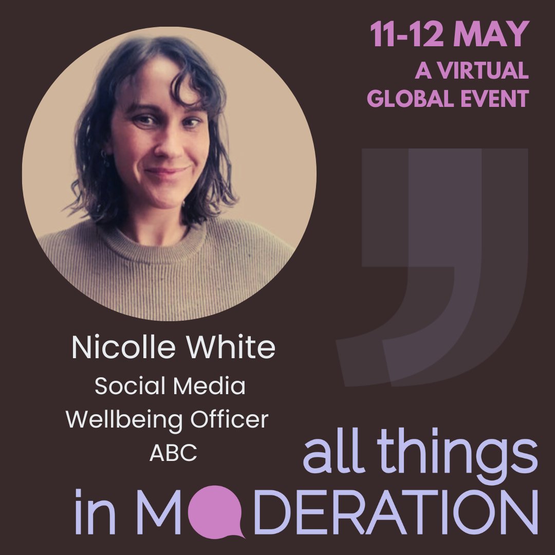 @venessap@aus.social // (@venessapaech) on Twitter photo What should institutional support for moderators look like? Theodora Burgess (<a href="/techcouncil_aus/">Tech Council of Australia</a>, former <a href="/Reddit/">Reddit, Inc.</a> ) <a href="/vargasl/">Dr Lauren Vargas</a> (<a href="/WeAreNew_Public/">New_ Public | BSKY: @newpublic.substack.com</a> ) Nicolle White (<a href="/ABCaustralia/">ABC Australia</a>) & <a href="/JenniferBeckett/">Dr Jennifer Beckett</a> explore this vital qu at All Things In Moderation 11-12 May bit.ly/allthingsinmod… What should institutional support for moderators look like? Theodora Burgess (<a href="/techcouncil_aus/">Tech Council of Australia</a>, former <a href="/Reddit/">Reddit, Inc.</a> ) <a href="/vargasl/">Dr Lauren Vargas</a> (<a href="/WeAreNew_Public/">New_ Public | BSKY: @newpublic.substack.com</a> ) Nicolle White (<a href="/ABCaustralia/">ABC Australia</a>) & <a href="/JenniferBeckett/">Dr Jennifer Beckett</a> explore this vital qu at All Things In Moderation 11-12 May bit.ly/allthingsinmod…