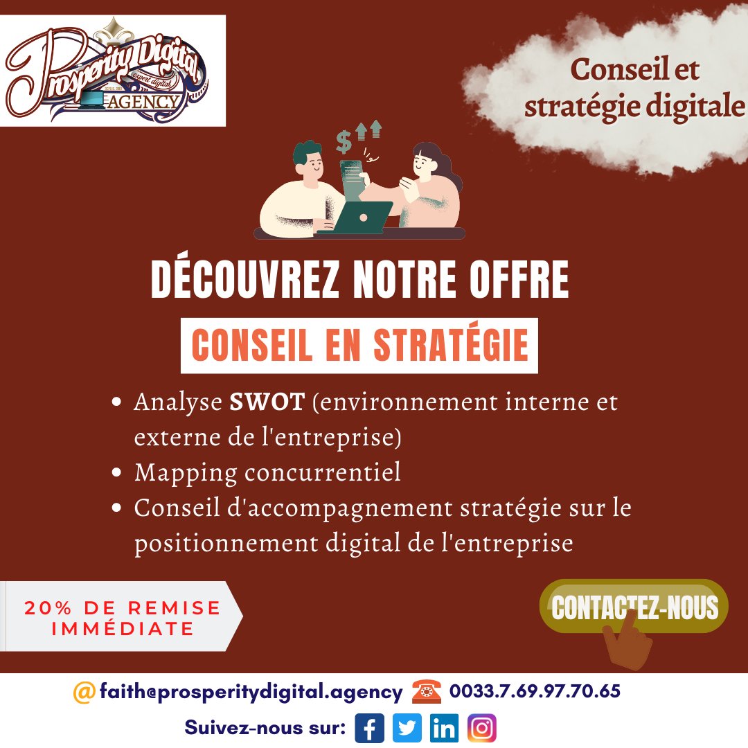 prosperitydigit's tweet photo. Une offre Conseil en stratégie digitale !

Un package smart et utile pour vous accompagner dans votre stratégie digitale.

C'est le moment de nous contacter pour en savoir plus.

La team PDA

#conseilenstrategiedigitale #strategiedigitale #offredeservice https://t.co/uf8mlfiLCy