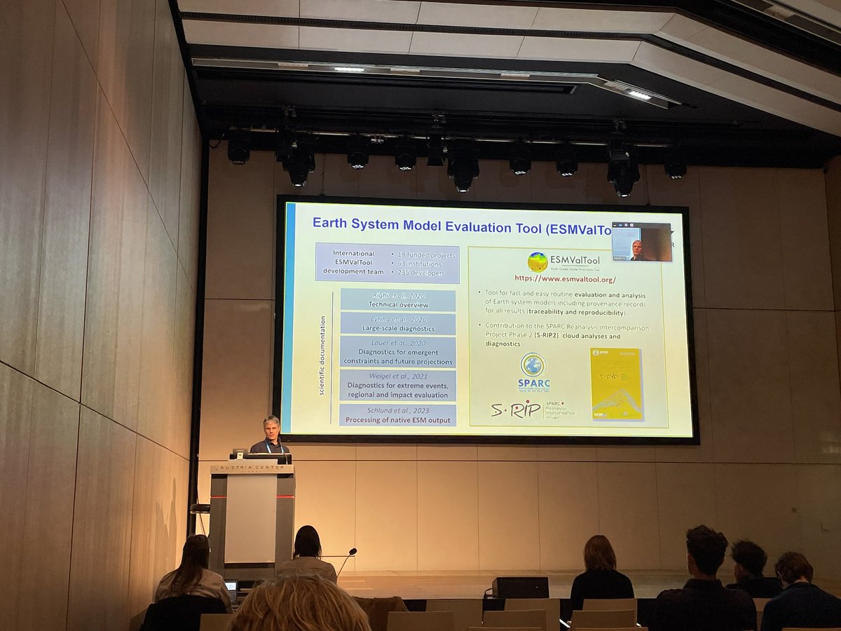 More cloud science at #EGU23 from an #ESMValTool user: Axel Lauer talking about intercomparisons of cloud parameters from reanalysis datasets. #EGU23 <a href="/EuroGeosciences/">European Geosciences Union</a>