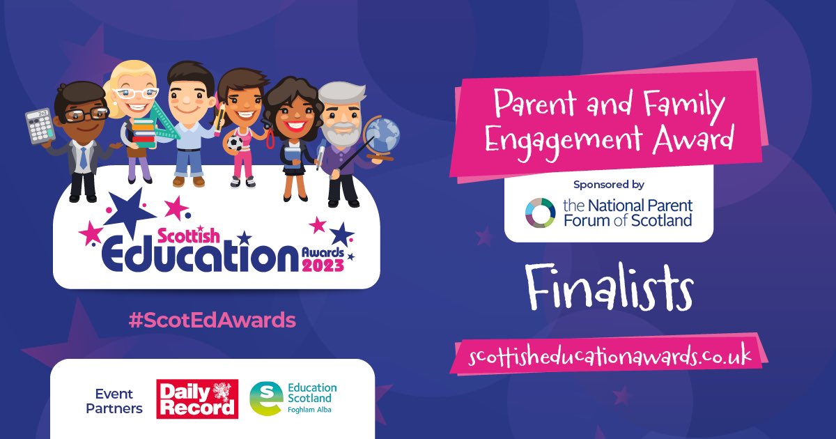 Lornshill's tweet photo. We are proud to share that we are finalists in this year’s Scottish Education Awards, this is in recognition of our ongoing work with our families. We are super proud and thank everyone involved in helping us to make a difference every day #unitedineffort #ScotEdAwards https://t.co/pImO80u1Oc
