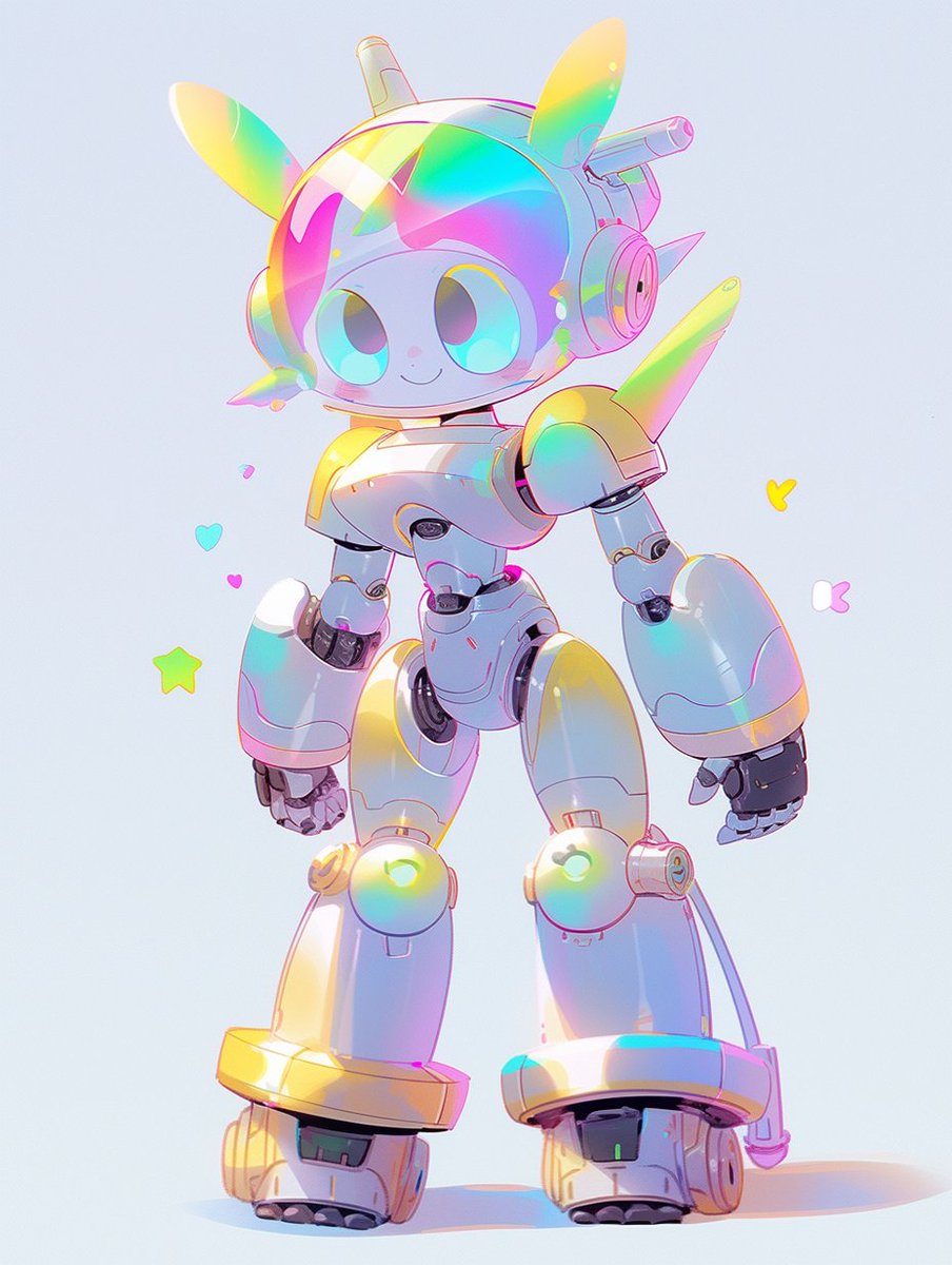 syncybersunset's tweet photo. 🌈✨️🤖 rainbow sparkle magical robot gijinka #nijijourneyv5 #AIArtwork #gijinka https://t.co/wfl8IImBX7